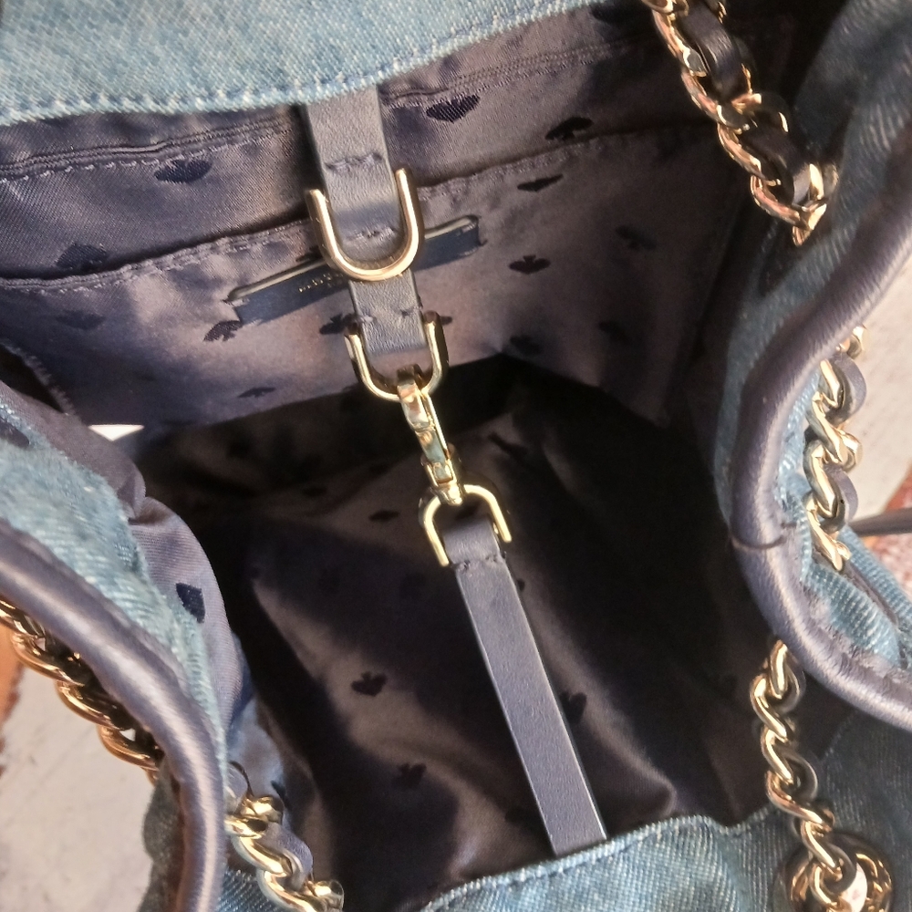KATE SPADE BRIAR LANE QUILTED DENIM BACKPACK excellent condition - Picture 12 of 12
